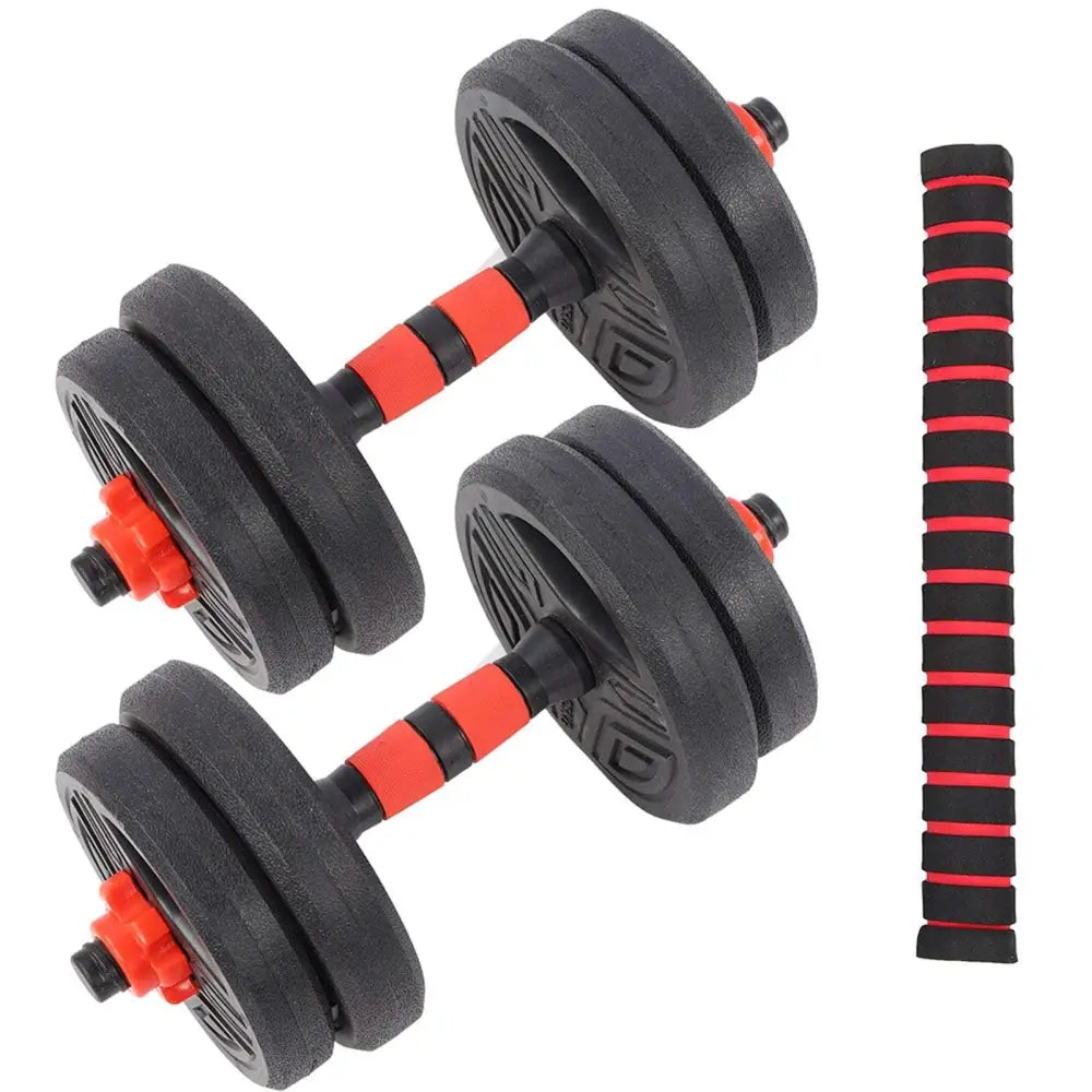 10kg Round Dumbbell Set with 40cm Connector – Adjustable Home Fitness Weights for Strength Training. - Fit Plus Now