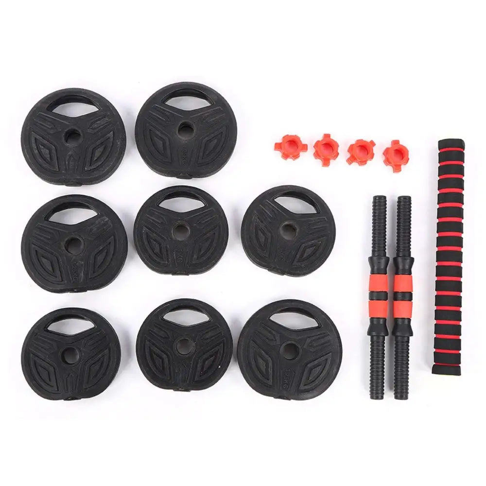 10kg Round Dumbbell Set with 40cm Connector – Adjustable Home Fitness Weights for Strength Training. - Fit Plus Now
