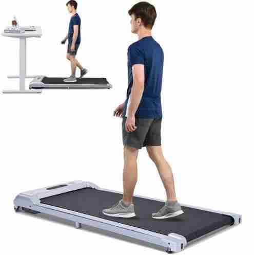2-in-1 Under Desk Treadmill - 2.5HP Walking Pad for Home and Office Fitness.