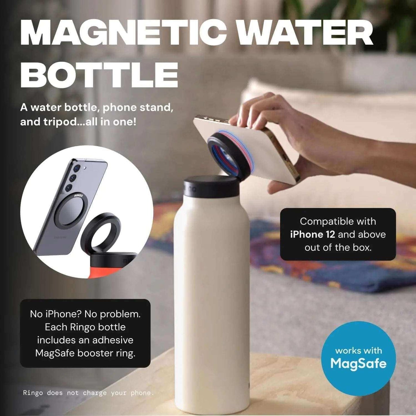 24oz Insulated Water Bottle – Leak-Proof, BPA-Free, 12-Hour Cold - Fit Plus Now