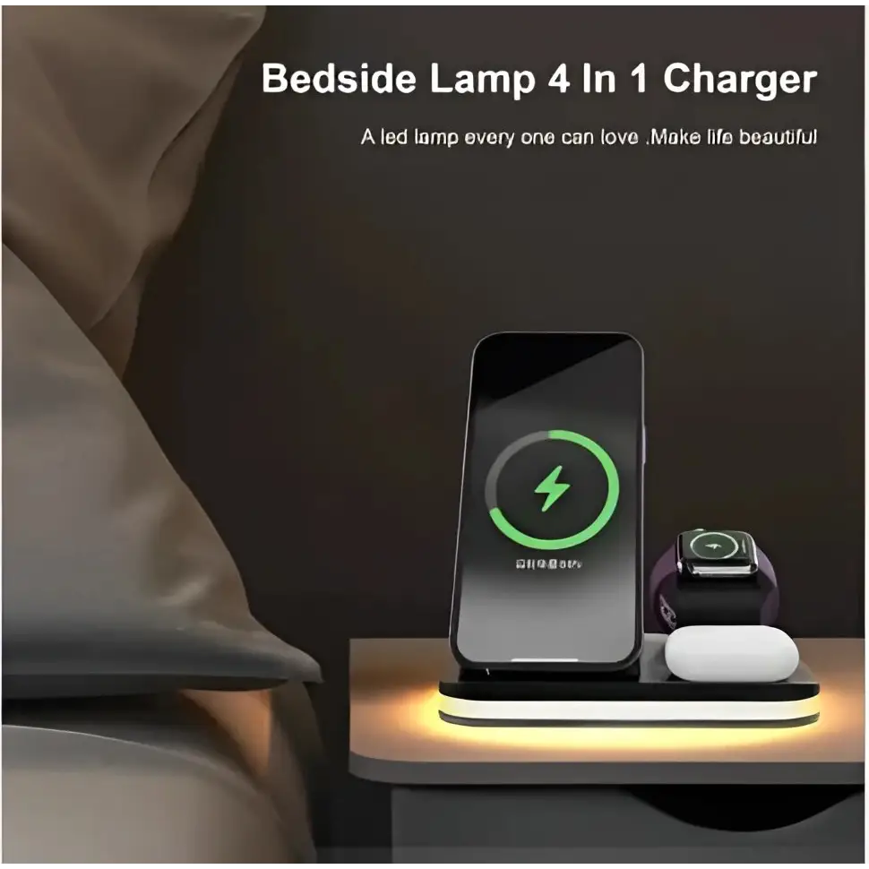 3-in-1 Wireless Charging Station – Fast Charger for iPhone, Apple Watch & AirPods | Multi-Device Charging Dock.