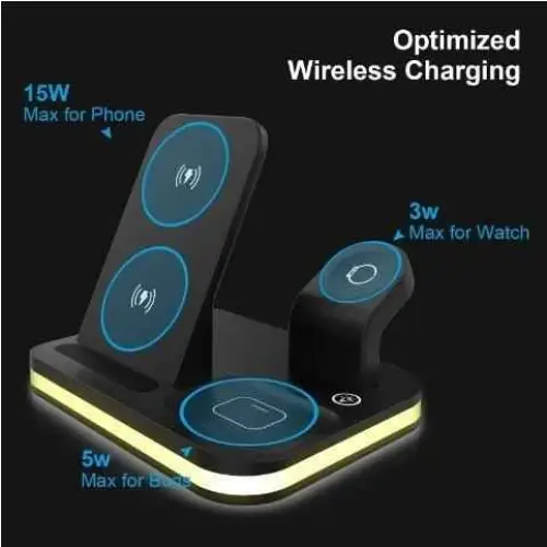 3-in-1 Wireless Charging Station – Fast Charger for iPhone, Apple Watch & AirPods | Multi-Device Charging Dock.
