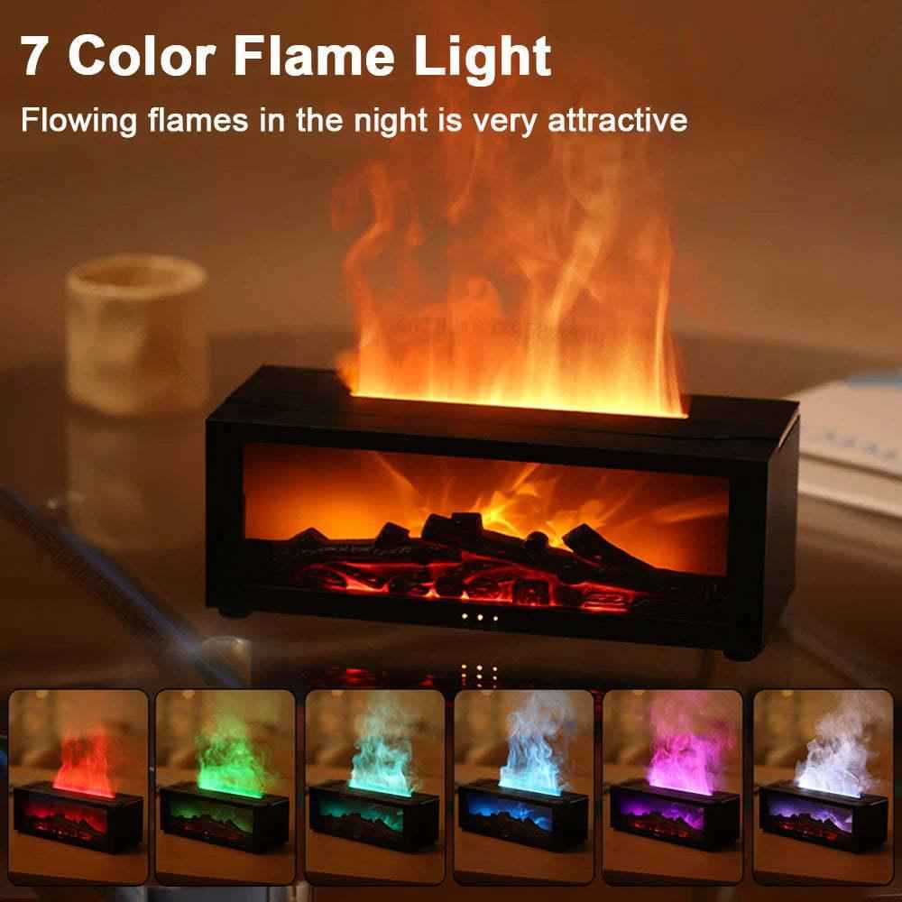 3D Flame Essential Oil Diffuser & Humidifier | Aromatherapy Mist with Fireplace Effect