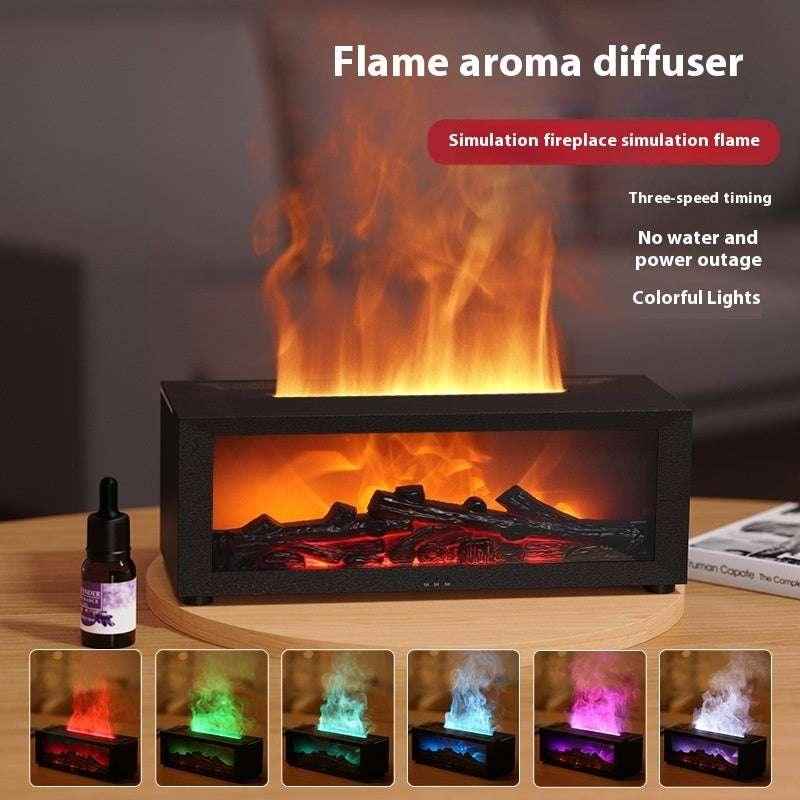 3D Flame Essential Oil Diffuser & Humidifier | Aromatherapy Mist with Fireplace Effect