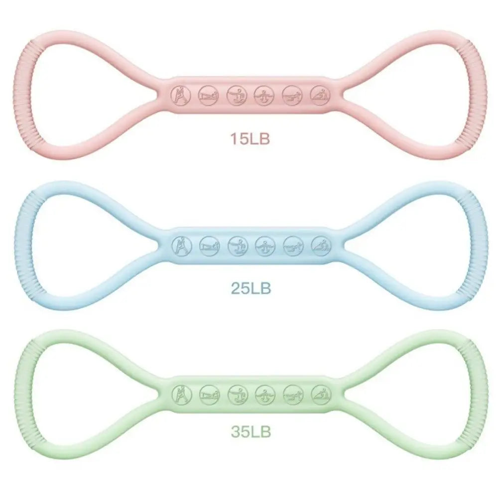 8-Shape Resistance Bands – Set of 3 for Yoga, Home Workouts, Legs & Glutes Training. - Fit Plus Now