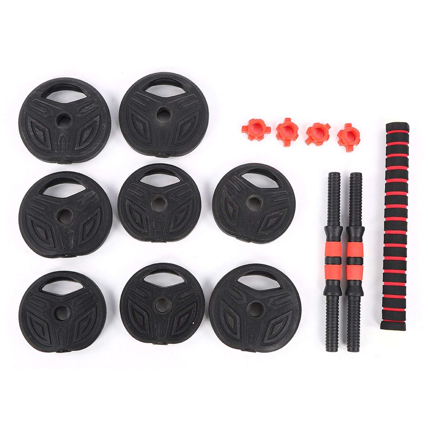 Roundness Dumbbell Domestic Exercise Fitness Equipment 10 kg Set with 40 cm Connection Rod Fitplusnow