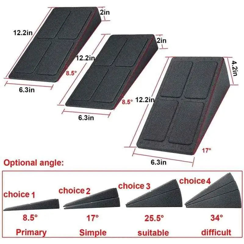 Adjustable Squat Wedge Blocks Set for Squats and Leg Activation.
