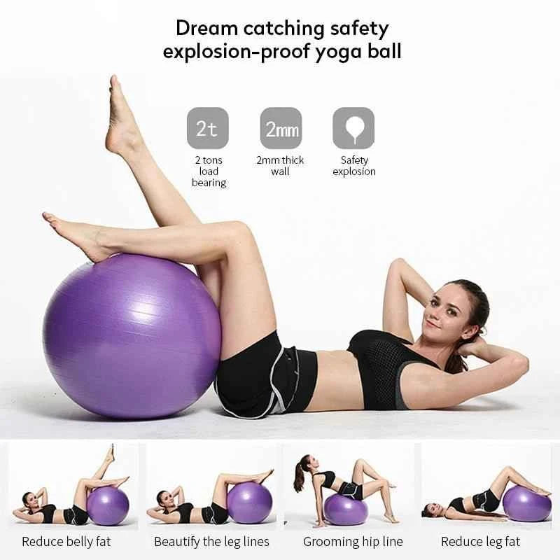 Anti-Burst PVC Yoga Ball for Core Strength & Balance | Home Gym Fitness Stability Ball.