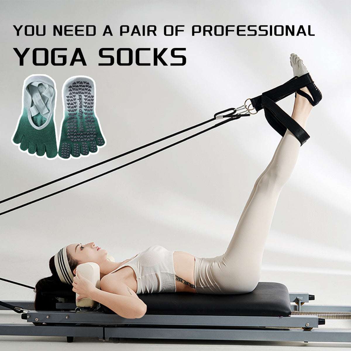 Yoga Socks For Women With Grips Grippy Yoga Socks For Women Men Non-Slip Full Toe Sticky Grip Accessories For Yoga, Barre, Pilates, Dance, Ballet Fitplusnow