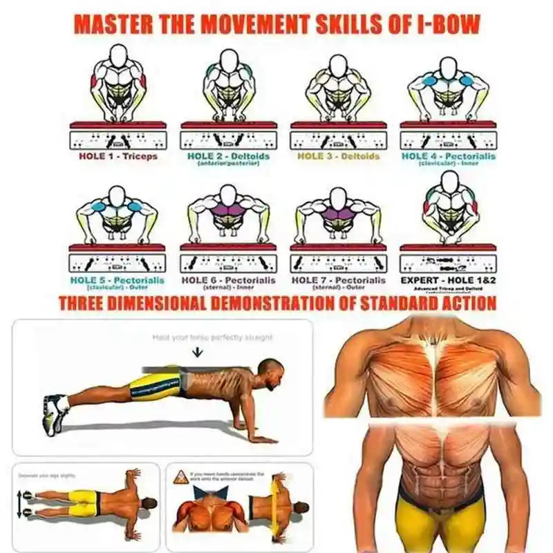 Foldable Push-Up Board Set for Portable Home Gym Workouts and Full Body Training.