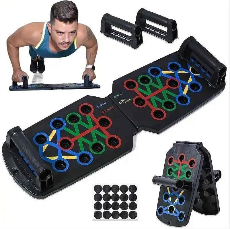 Foldable Push-Up Board Set – Portable Home Gym Workout System for Full Body Training