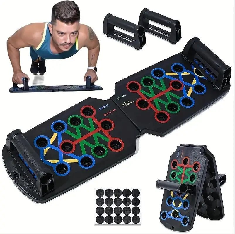 Foldable Push-Up Board Set – Portable Home Gym Workout System for Full Body Training - Fit Plus Now