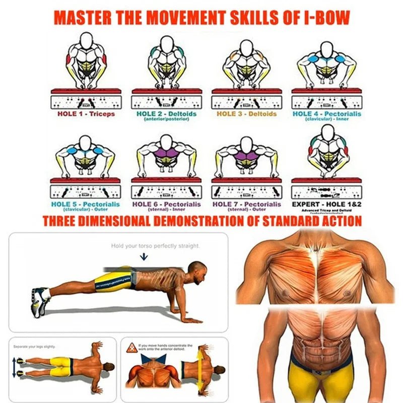 Foldable Push-Up Board Set – Portable Home Gym Workout System for Full Body Training - Fit Plus Now