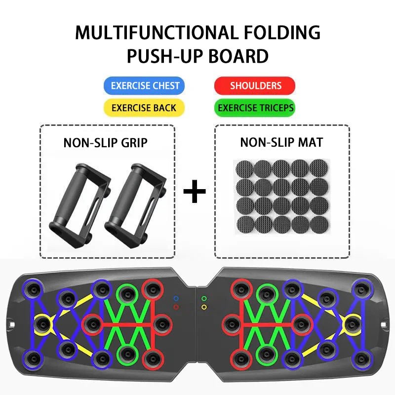Foldable Push-Up Board Set – Portable Home Gym Workout System for Full Body Training - Fit Plus Now