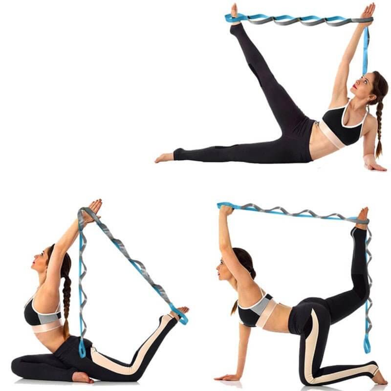 Multi - loop Non - elastic Yoga Stretching Strap for Flexibility & Strength Training. - Fit Plus Now