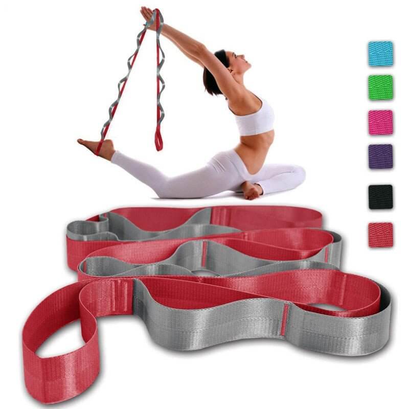 Multi - loop Non - elastic Yoga Stretching Strap for Flexibility & Strength Training. - Fit Plus Now