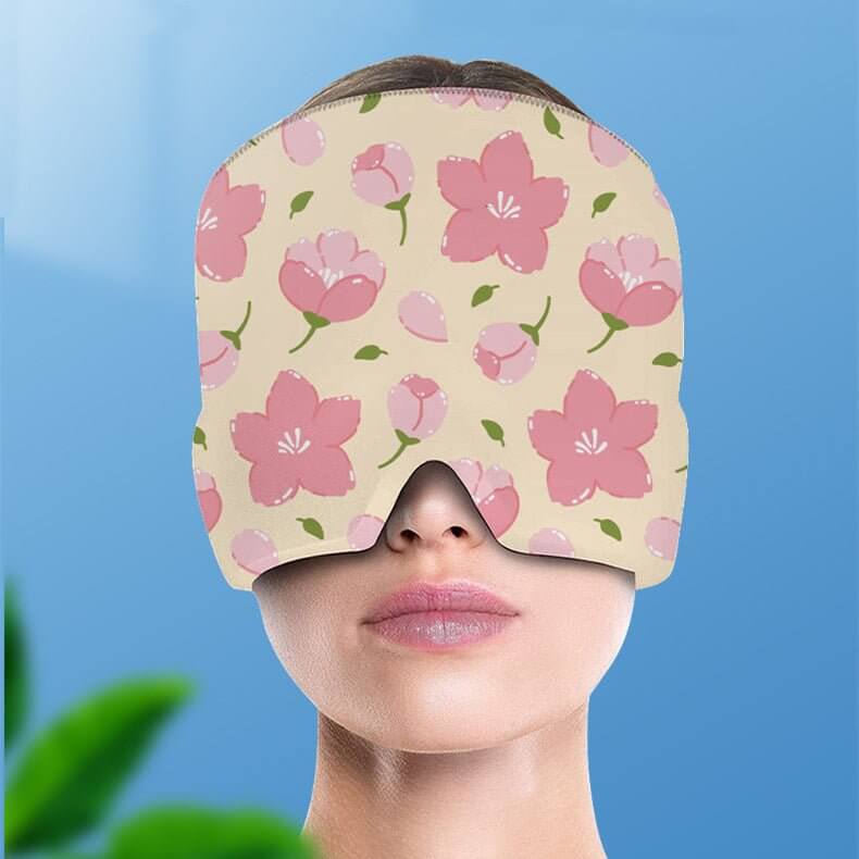 Printed Gel Ice Cap for Migraines – Cold Therapy Head Wrap & Ice Mask for Headache Relief. - Fit Plus Now