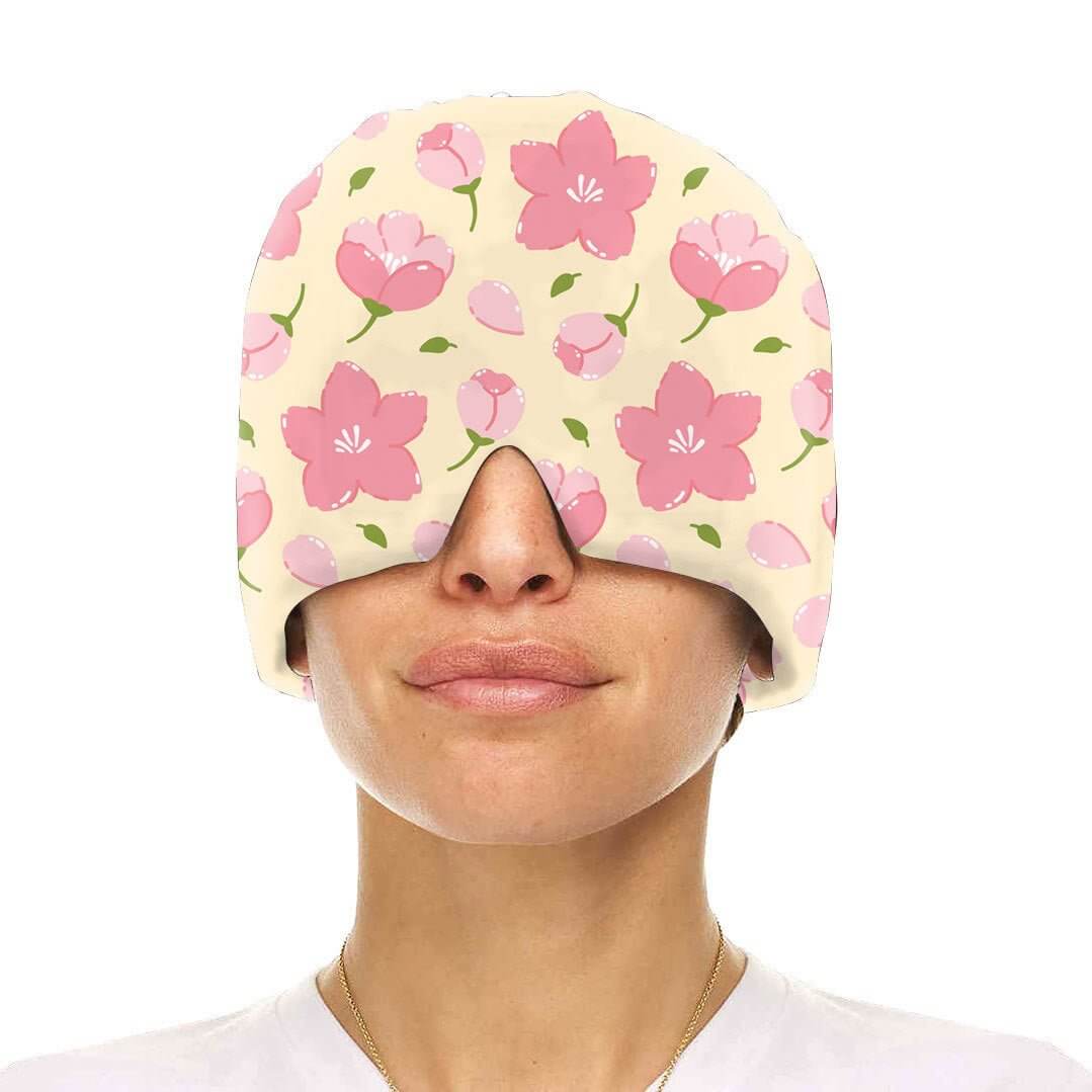 Printed Gel Ice Cap for Migraines – Cold Therapy Head Wrap & Ice Mask for Headache Relief. - Fit Plus Now