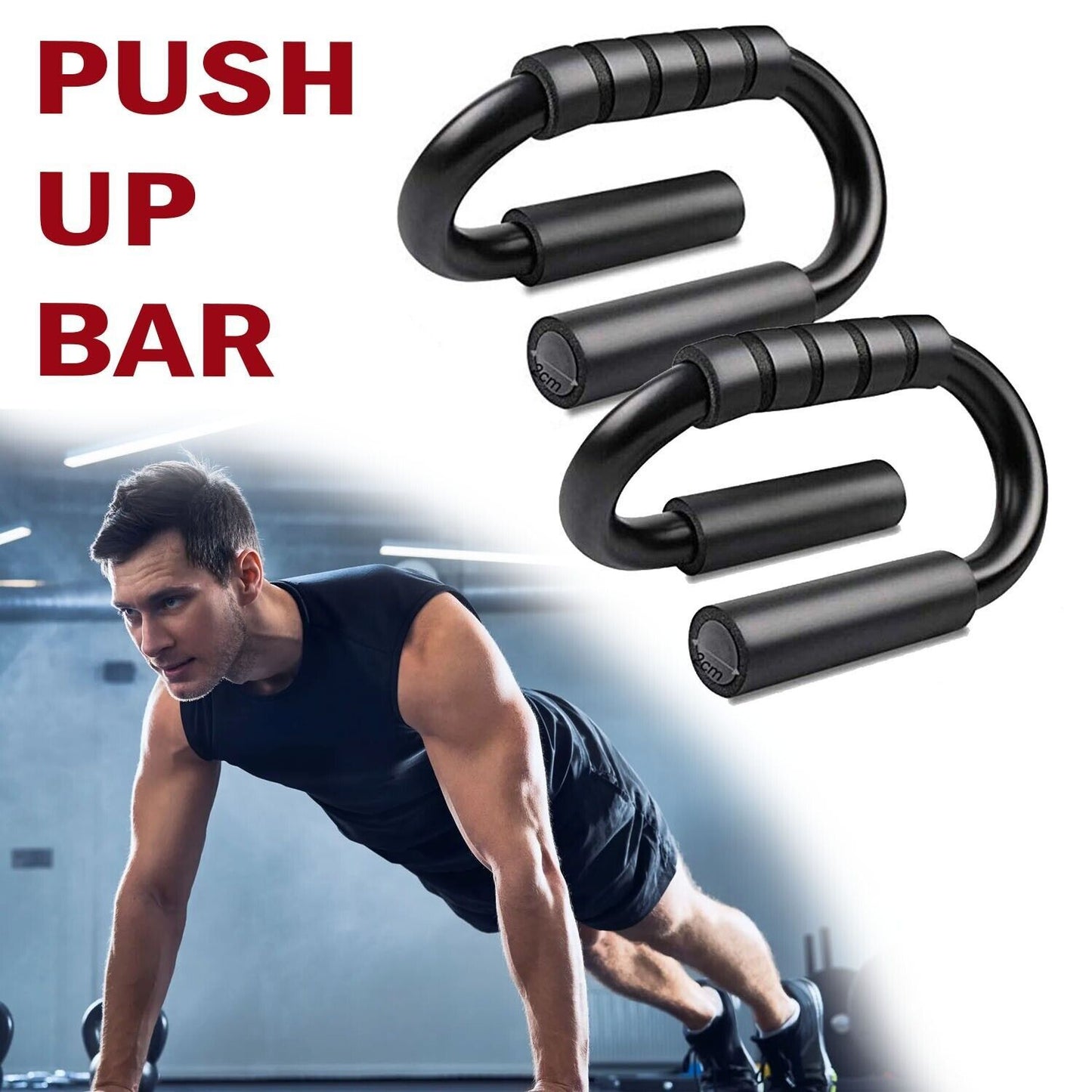 S-Shaped Non-Slip Push-Up Bars for Strength Training & Home Workouts. - Fit Plus Now