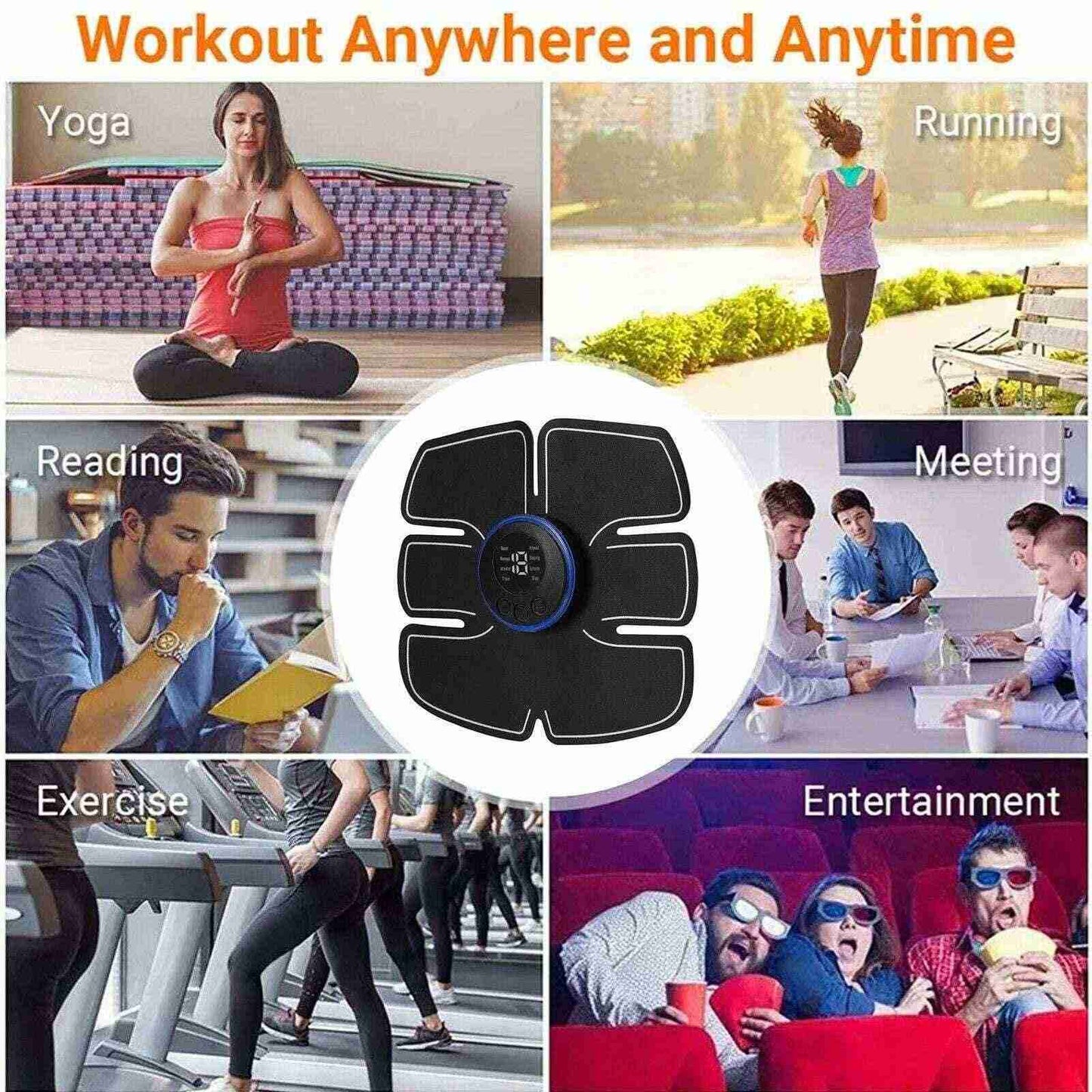 Rechargeable Muscle Toner – Portable EMS ABS Stimulator & Core Trainer.