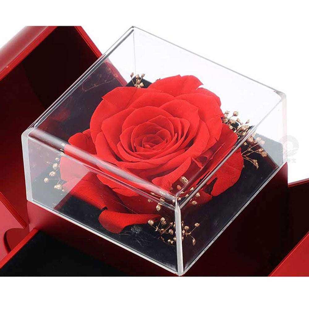Red Apple Jewelry Box with Eternal Rose - Fit Plus Now