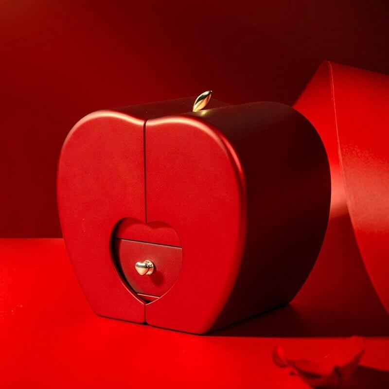 Red Apple Jewelry Box with Eternal Rose - Fit Plus Now
