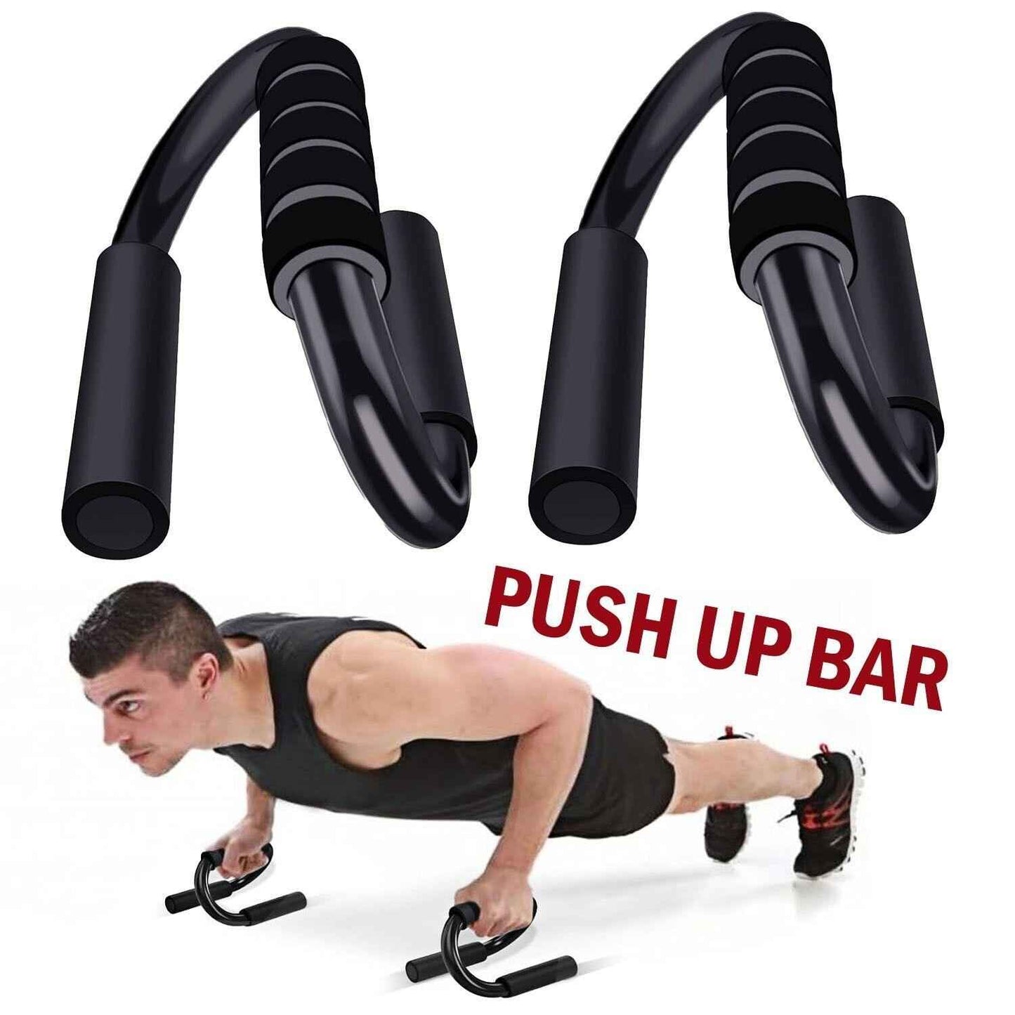 S-Shaped Non-Slip Push-Up Bars for Strength Training & Home Workouts.
