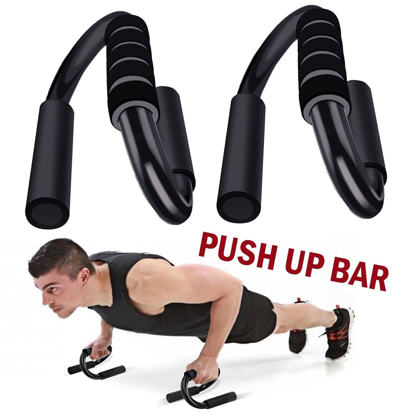 S-Shaped Non-Slip Push-Up Bars for Strength Training & Home Workouts. - Fit Plus Now
