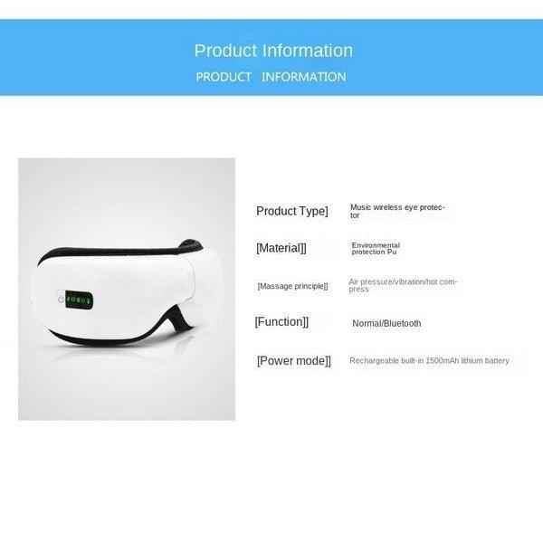 Wireless Heated Eye Massager with Bluetooth – Stress Relief & Dark Circle Reduction.