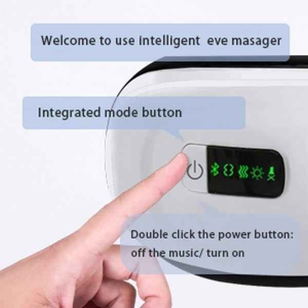 Wireless Heated Eye Massager with Bluetooth – Stress Relief & Dark Circle Reduction.