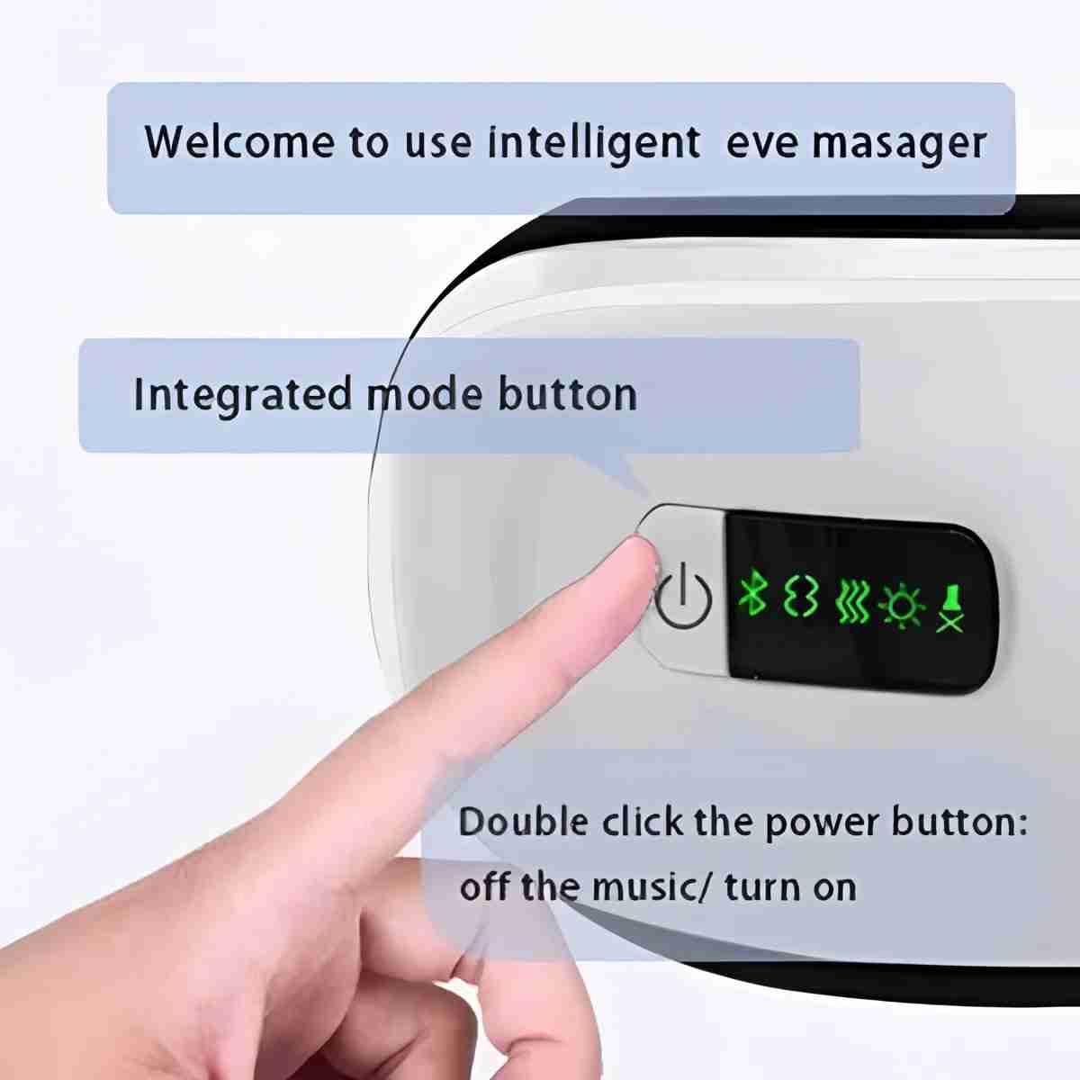 Wireless Heated Eye Massager for Stress Relief and Dark Circle Reduction with Bluetooth.