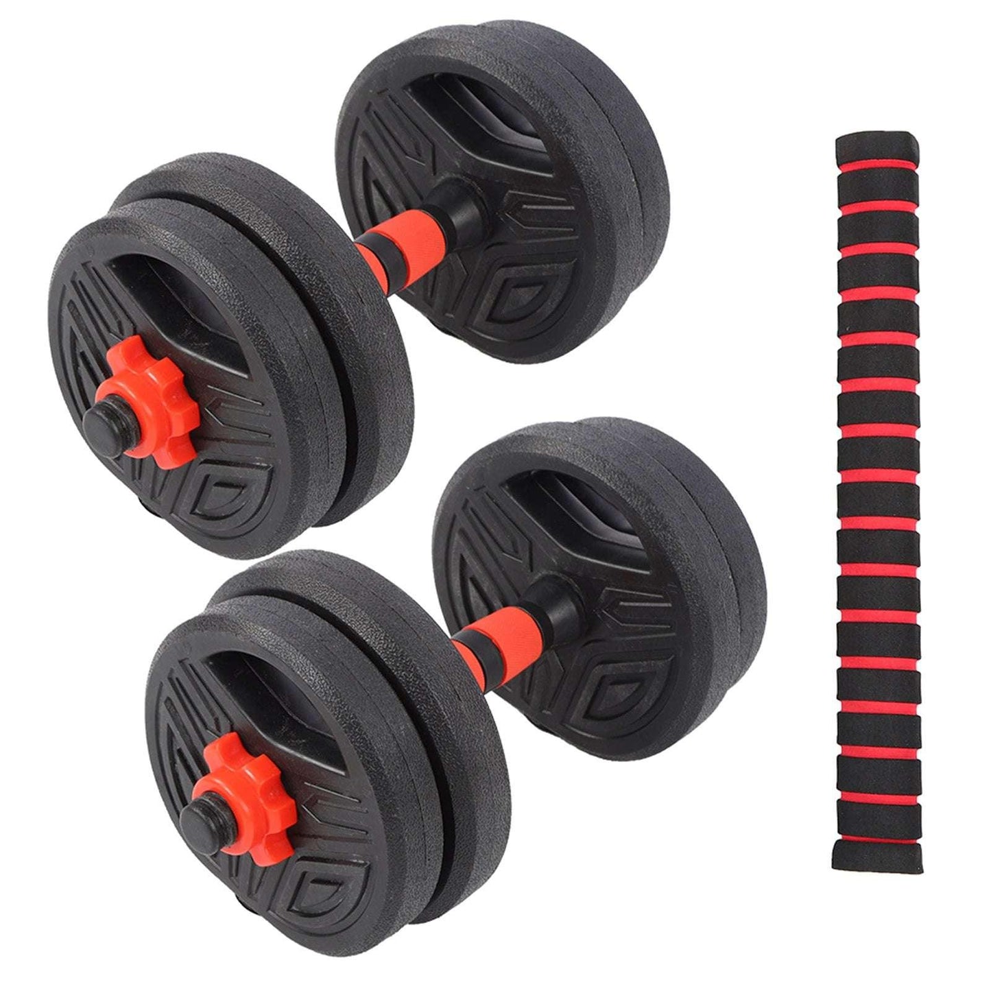 10kg Round Dumbbell Set with 40cm Connector – Adjustable Home Fitness Weights for Strength Training. - Fit Plus Now