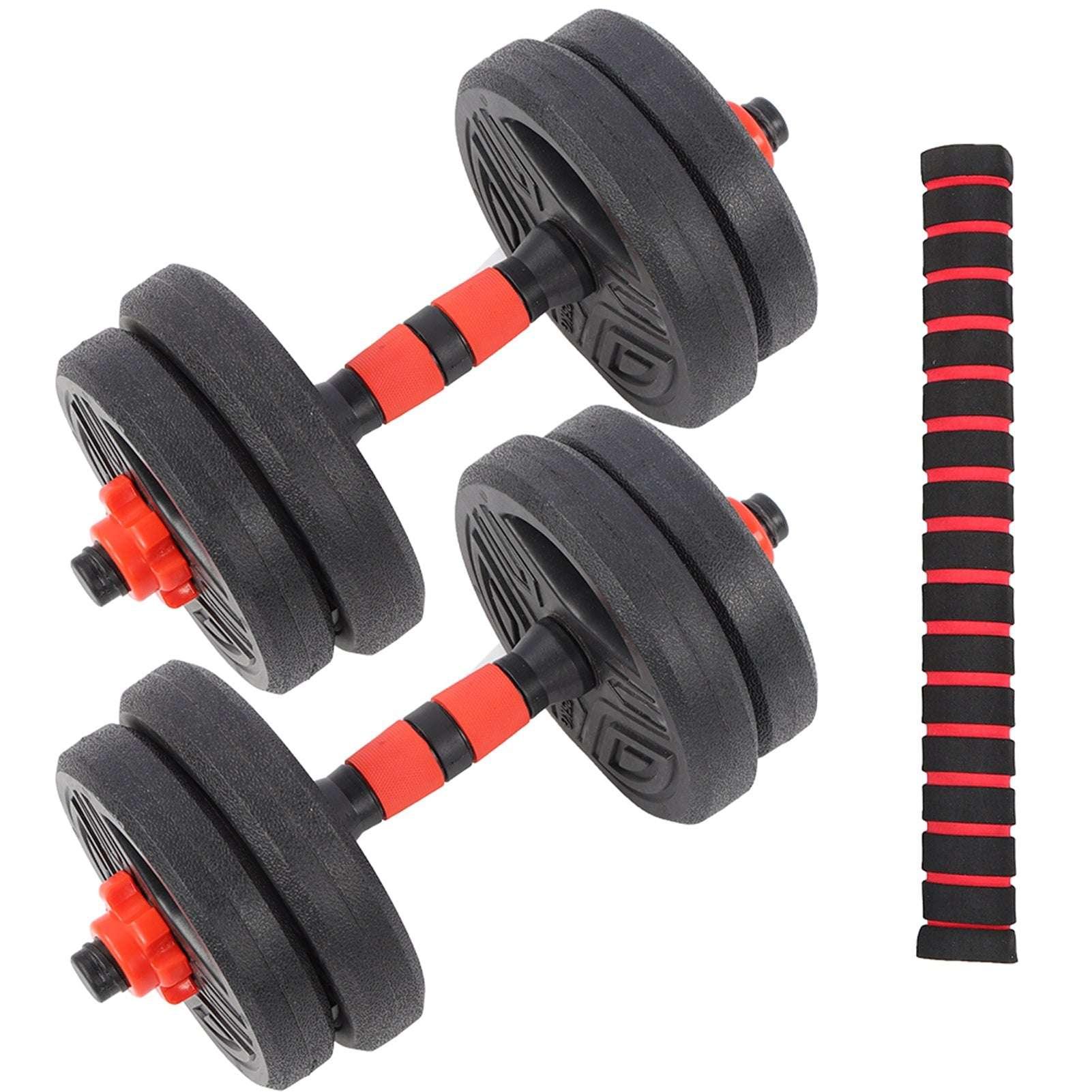 10kg Round Dumbbell Set with 40cm Connector – Adjustable Home Fitness Weights for Strength Training. - Fit Plus Now