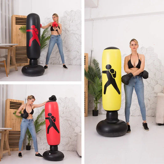 Fitness Inflatable Boxing Column – Venting Sandbag Toy. - Fit Plus Now