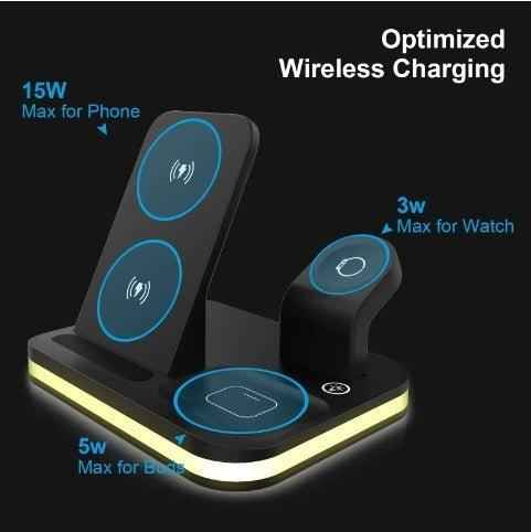 3-in-1 Wireless Charging Station – Fast Charger for iPhone, Apple Watch & AirPods | Multi-Device Charging Dock.