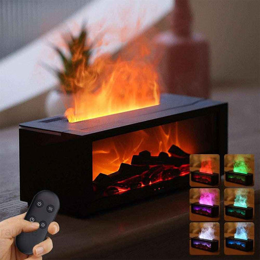 3D Flame Essential Oil Diffuser & Humidifier | Aromatherapy Mist with Fireplace Effect
