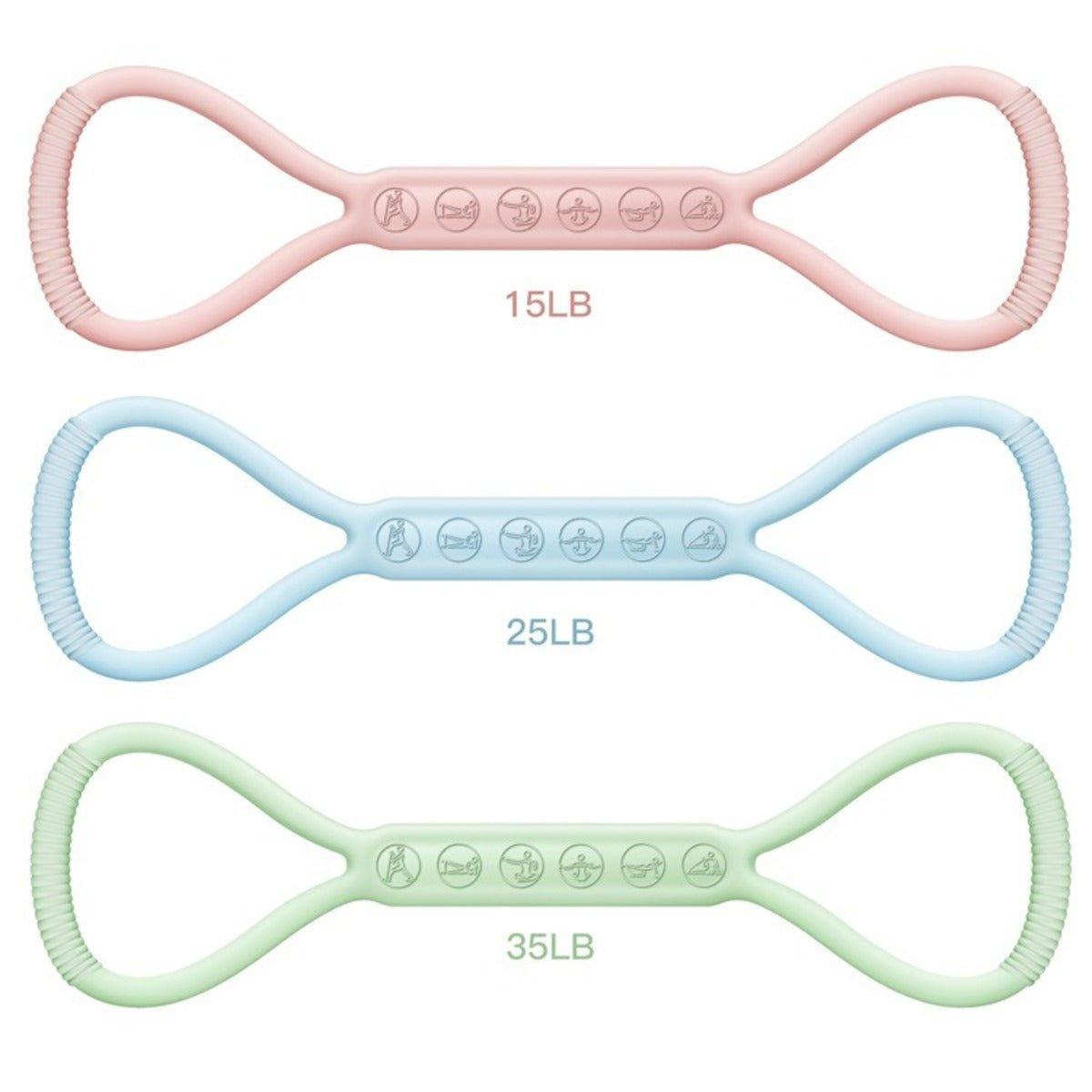 8-Shape Resistance Bands – Set of 3 for Yoga, Home Workouts, Legs & Glutes Training. - Fit Plus Now