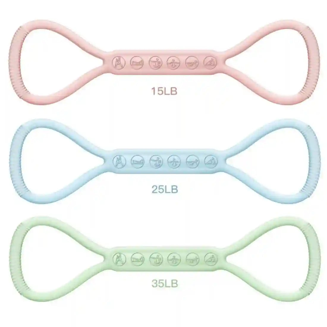 8-Shape Resistance Bands for Workouts – Set of 3 for Yoga Home Workouts Legs & Glutes Training