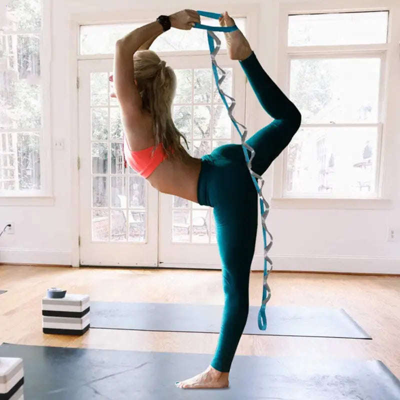 Multi-loop Yoga Stretching Strap for Enhanced Flexibility and Strength Training