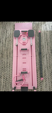 Pilates Fitness Board with all accessories — bands, bar, timer, and workout mat