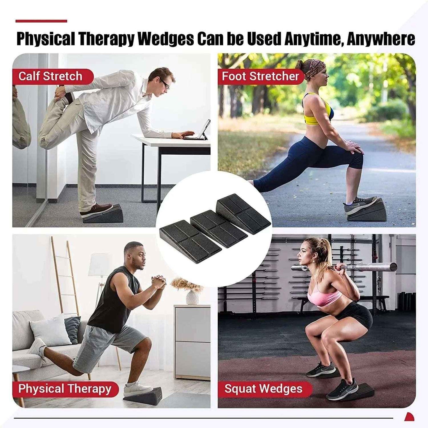 Adjustable Squat Wedge Blocks Set for Squats and Leg Activation..