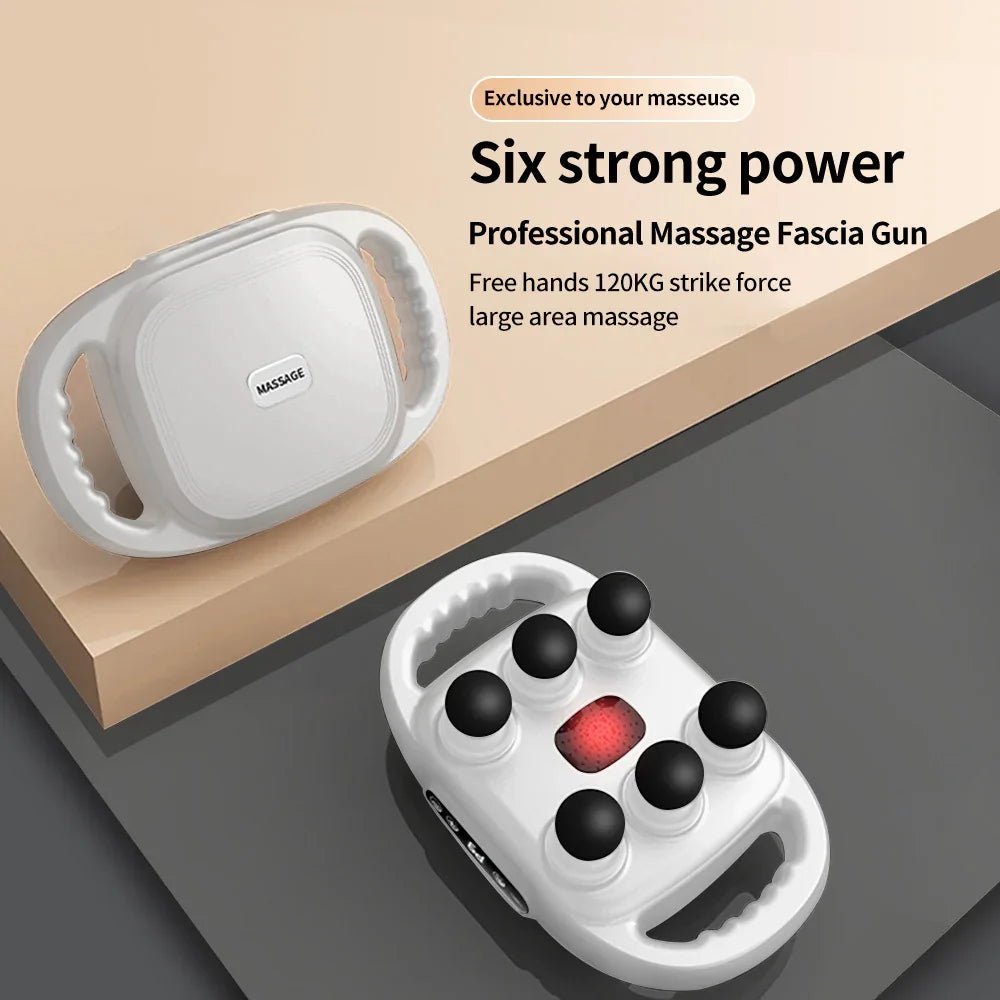 Deep Tissue Massage Gun with 6 Heads for Full Body Relief and Recovery.