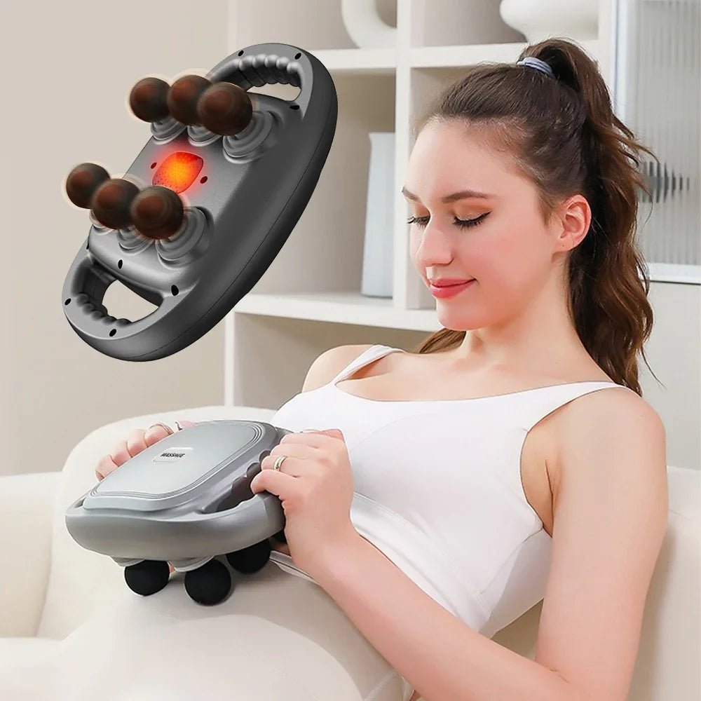 Deep Tissue Massage Gun with 6 Heads for Full Body Relief and Recovery.