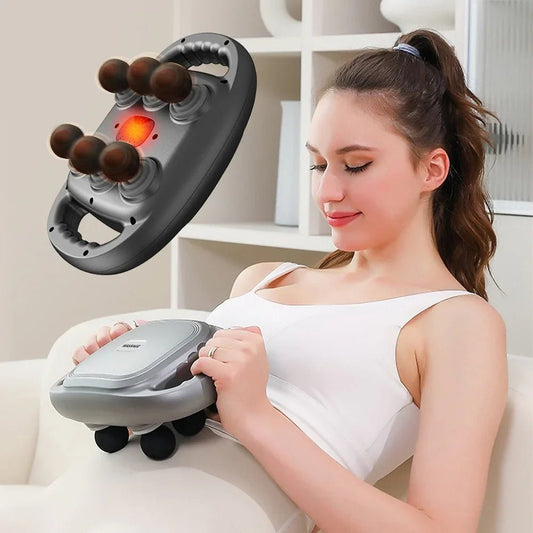 Deep Tissue Massage Gun – Handheld with 6 Heads for Full Body Relief - Fit Plus Now