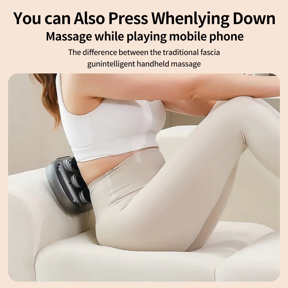 Deep Tissue Massage Gun with 6 Heads for Full Body Relief and Recovery.