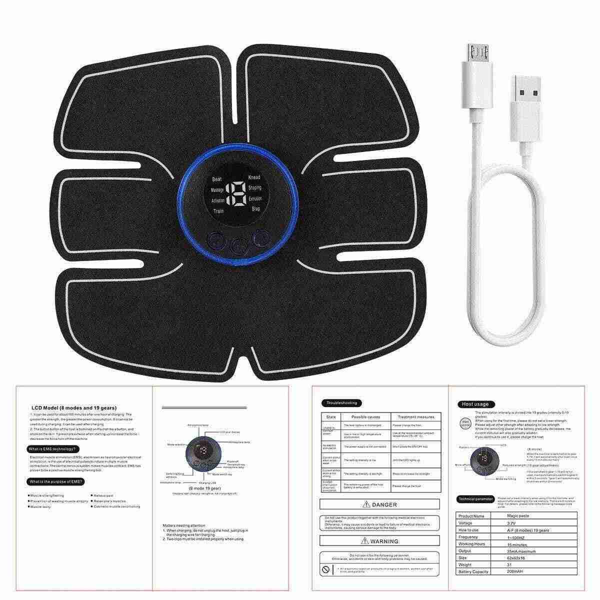Rechargeable Muscle Toner for Busy Women – EMS Core & Ab Training at Home - Fit Plus Now
