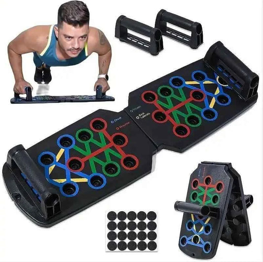 Foldable Push-Up Board Set – Portable Home Gym Workout System for Full Body Training