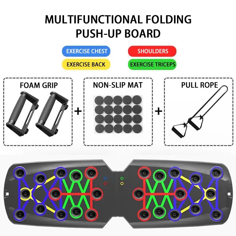 Foldable Push-Up Board Set – Portable Home Gym Workout System for Full Body Training - Fit Plus Now