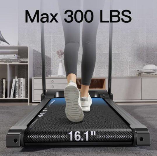Home Folding Treadmill | 3.0 HP Quiet Motor | 3-Level Incline & Pulse Sensor | 8.7 MPH | 300 lbs Capacity | Compact & Space-Saving. - Fit Plus Now