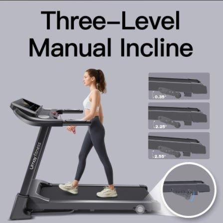 Home Folding Treadmill | 3.0 HP Quiet Motor | 3-Level Incline & Pulse Sensor | 8.7 MPH | 300 lbs Capacity | Compact & Space-Saving. - Fit Plus Now